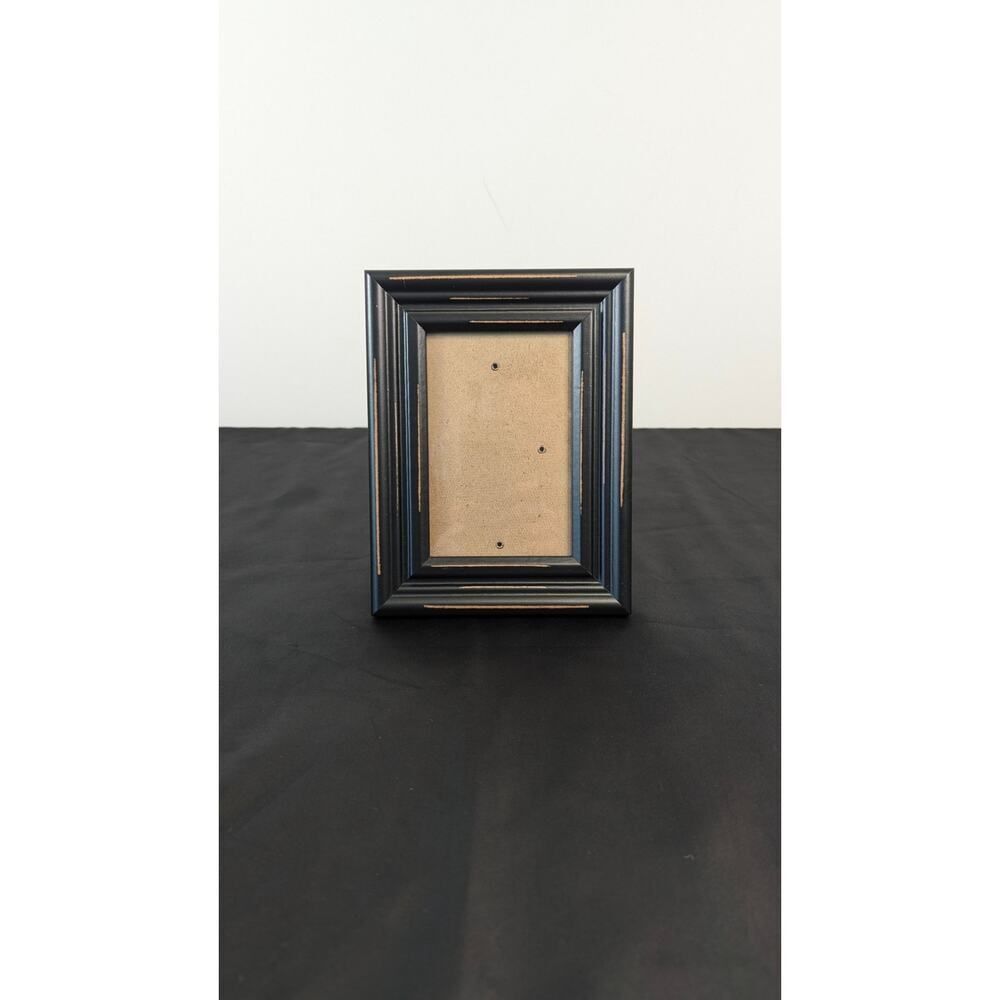 Picture Frame 4x6 Black Wood Distressed Photo Rustic Cottagecore Farmhouse Boho